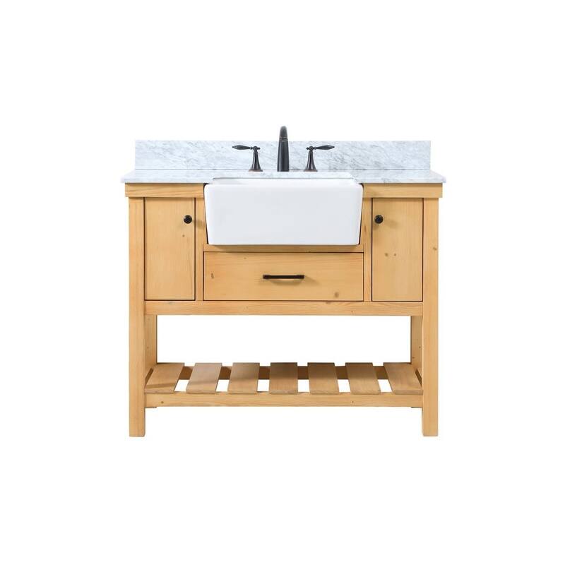 Elegant Lighting VF60142-BS Clement 42" Free Standing Single Basin - Natural Wood - Wood Finish