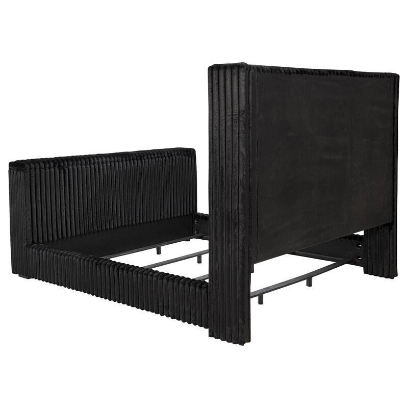 Centergrove Upholstered Wingback TV Bed Black