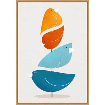 Bird Stack Up by Kristian Gallagher Framed Canvas Wall Art