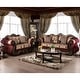 preview thumbnail 1 of 10, Furniture of America Estra Traditional Red Chenille Rolled Arms 2-Piece Living Room Set