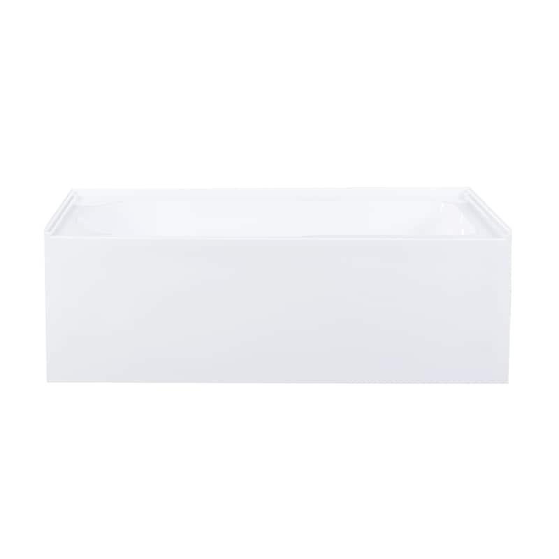 Swiss Madison Voltaire, Acrylic White, Alcove, Integral Armrest, Bathtub with Apron