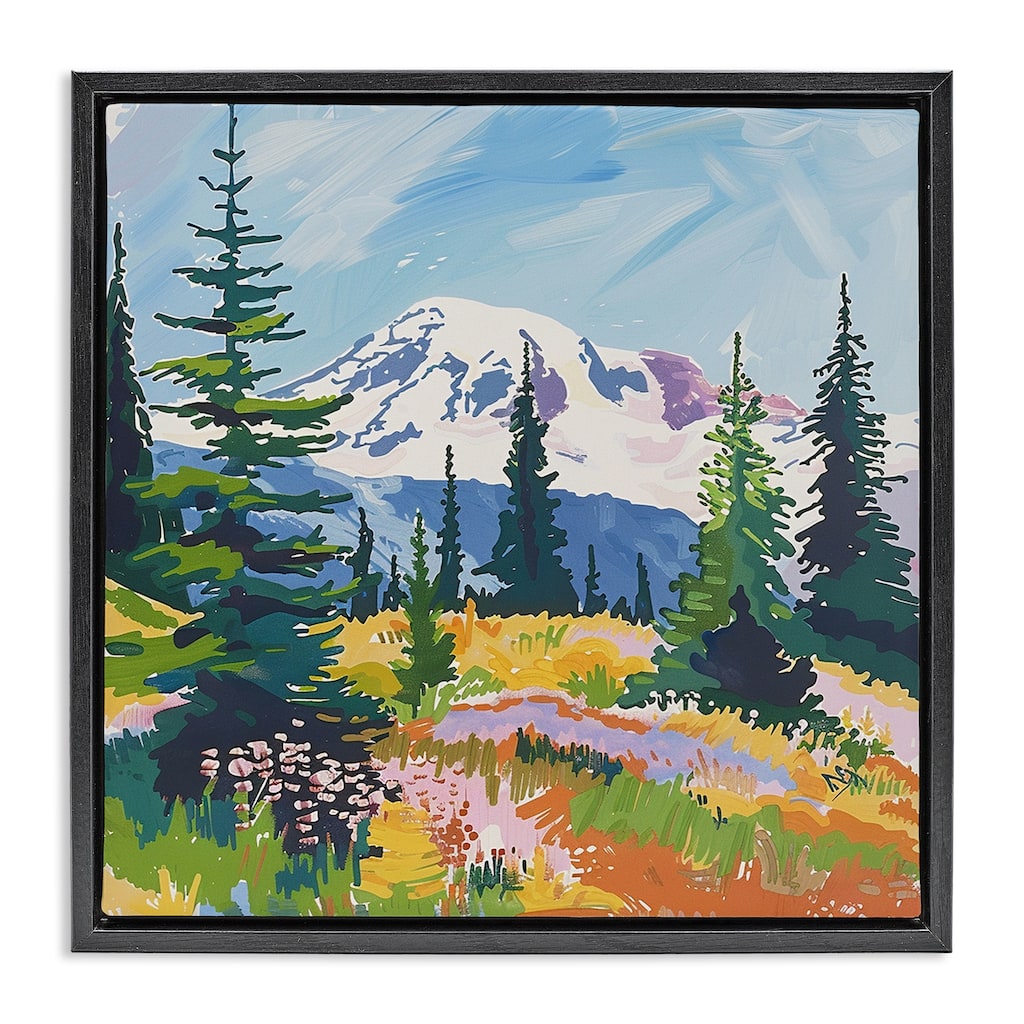 Stupell Peaceful Mountain Valley Scenery Framed Floater Canvas Wall Art Design By Walker Noble