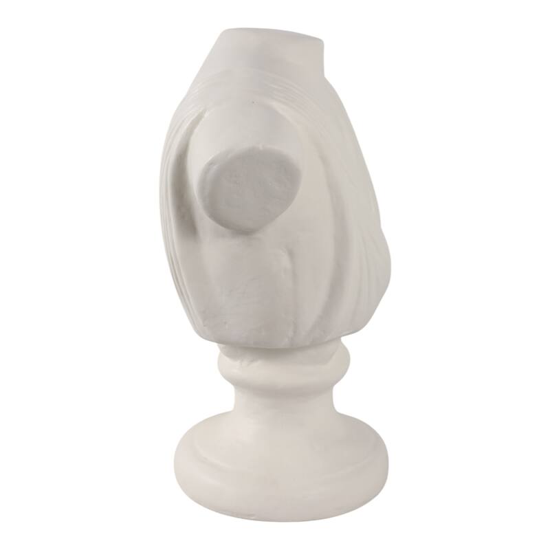 Paper Wood Sculpture Bust Draped Classical Body Form - 16" Ivory - 14.5" x 7.75" x 16"