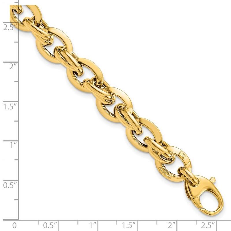 Curata 14k Yellow Gold Polished Fancy Link Bracelet 7.5 Inch