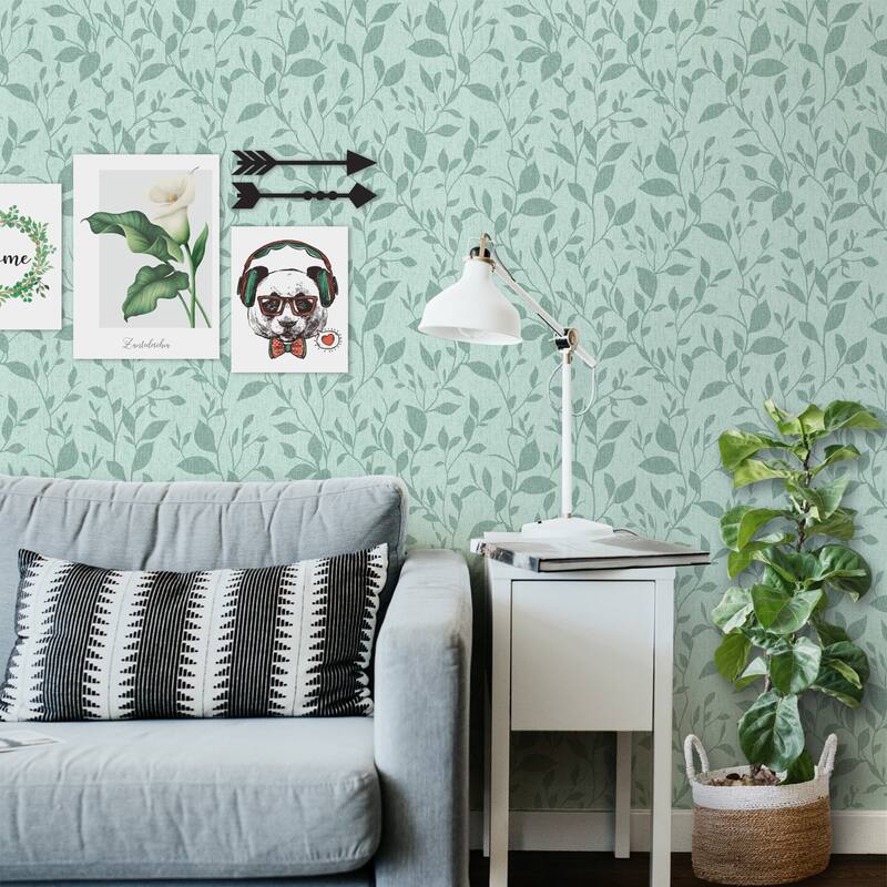 SUSSEXHOME Removable Wallpaper-Waterproof, Strippable, Light Resistance & Cleanable Wall Paper Roll-Wallpaper-Leaves