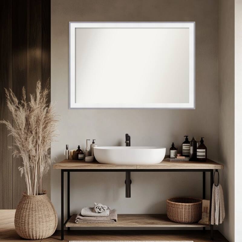 Maya Non-Beveled Framed Bathroom Vanity Wall Mirror