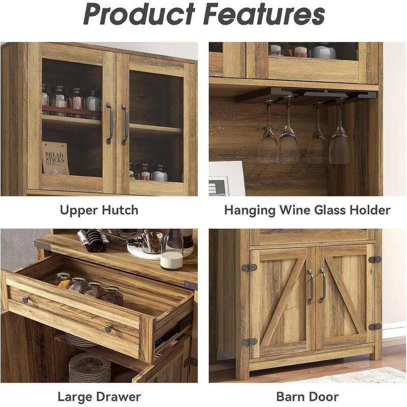 Double Barn Door Accent Cabinet Yellow Walnut - M