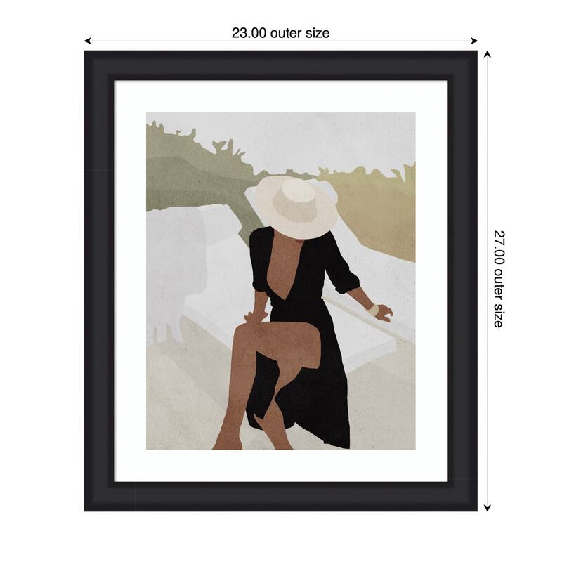 Kate and Laurel Framed Art Elegant Woman in Hat by July Art Prints