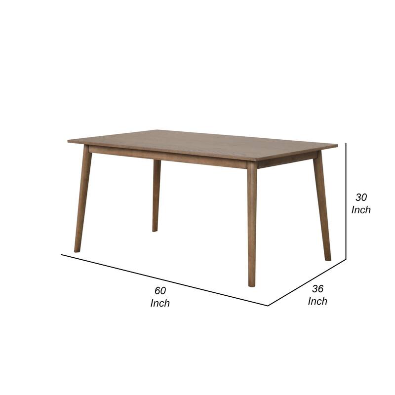 Baylee Rectangular Dining Table, Straight Legs, 60 Inch Walnut Wood - Walnut Brown