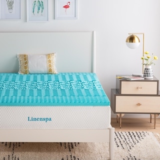 Linenspa Essentials Zoned Gel Memory Foam Mattress Topper - Blue