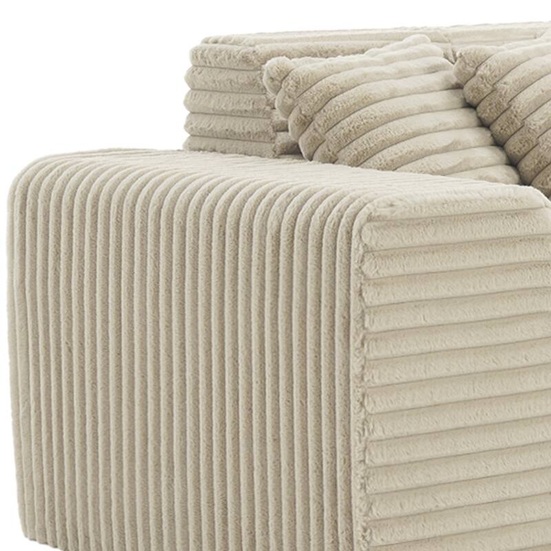 122" W No Assembly Sofa L-Shaded Sectional Modular with Chaise