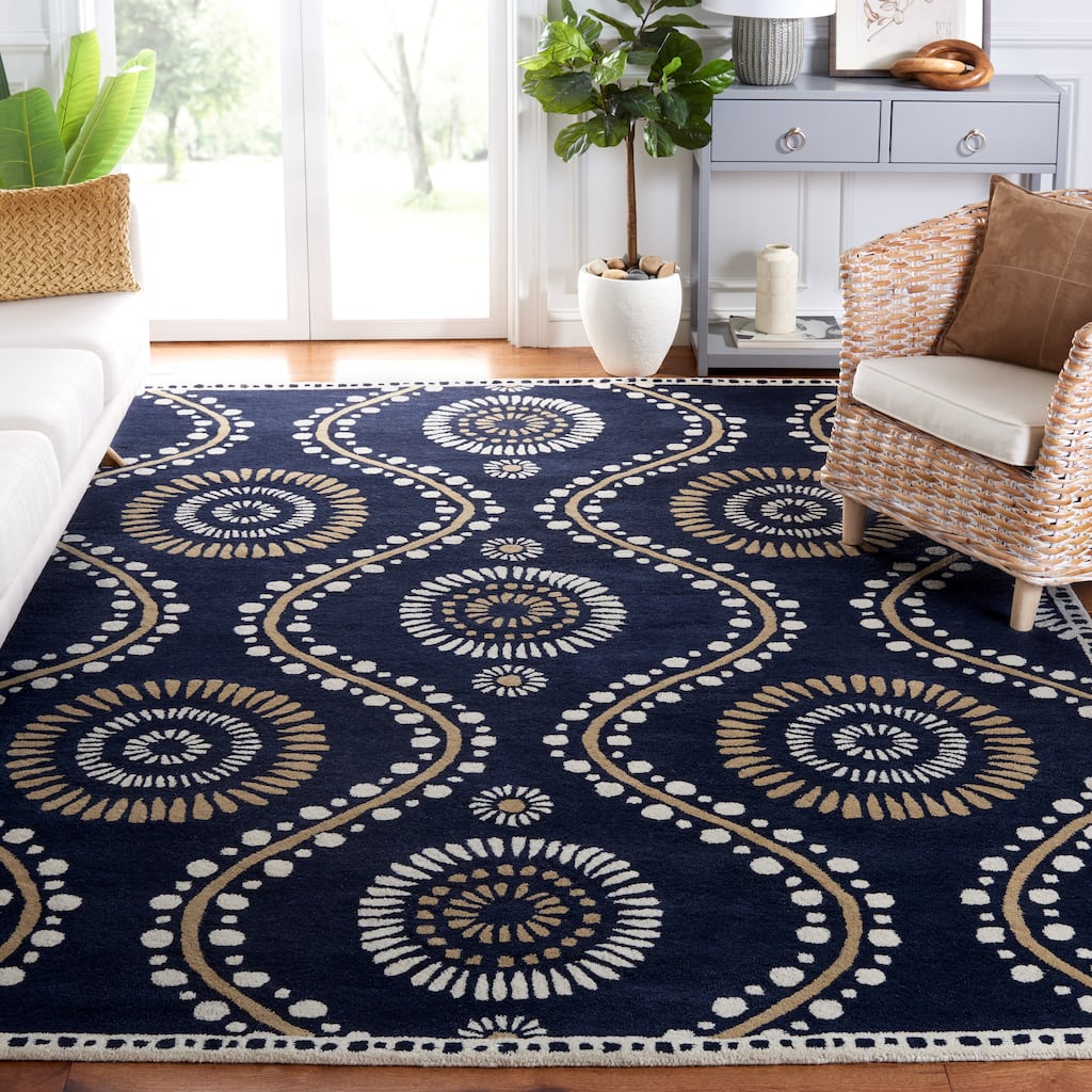 Martha Stewart by SAFAVIEH Handmade Ogee Dot Wool Rug