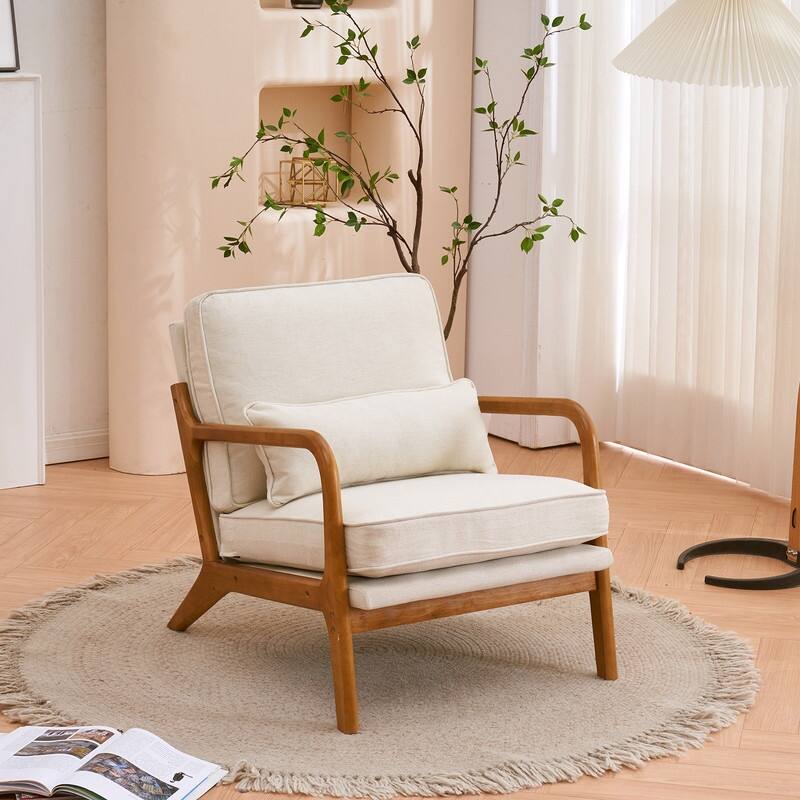 2-pc Upholstered Linen Blend Accent Chair