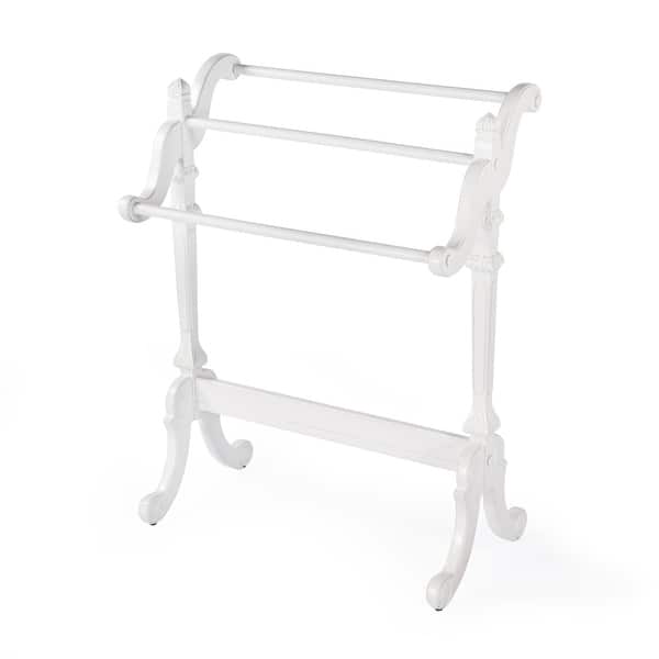 slide 2 of 6, Newhouse Solid Wood Blanket Rack Stand Cottage White