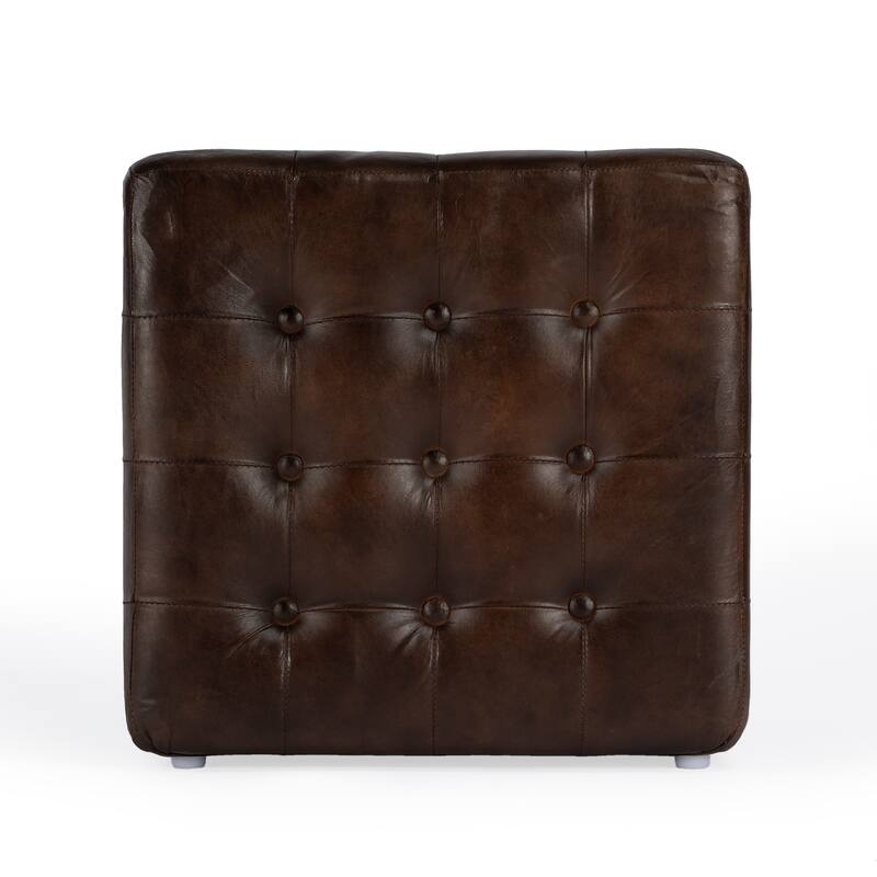 Leon Leather Ottoman