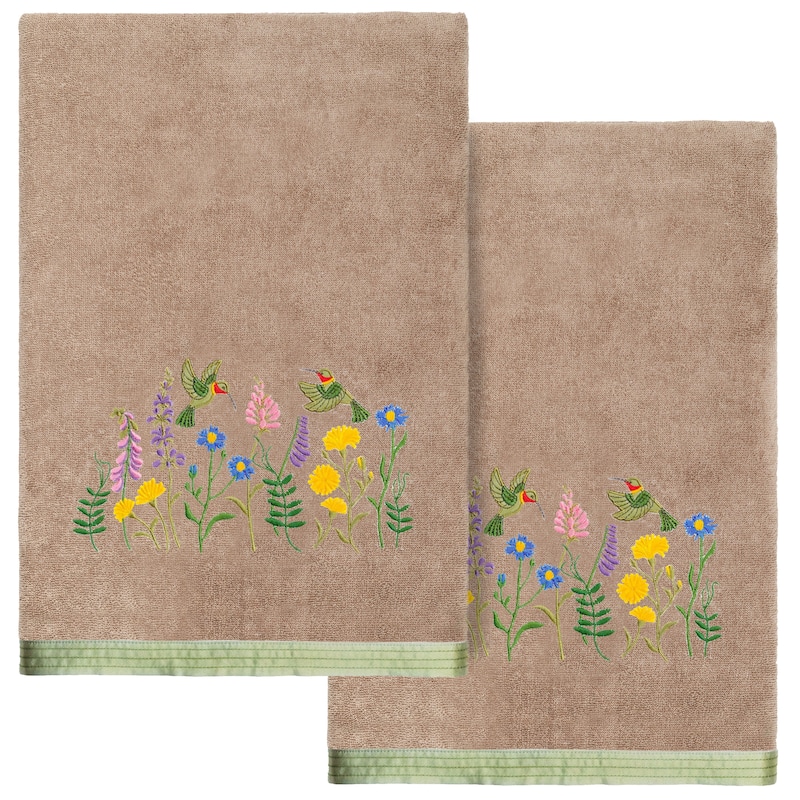Authentic Hotel and Spa Turkish Cotton Hada 2 PC Bath Towel Set - Cocoa