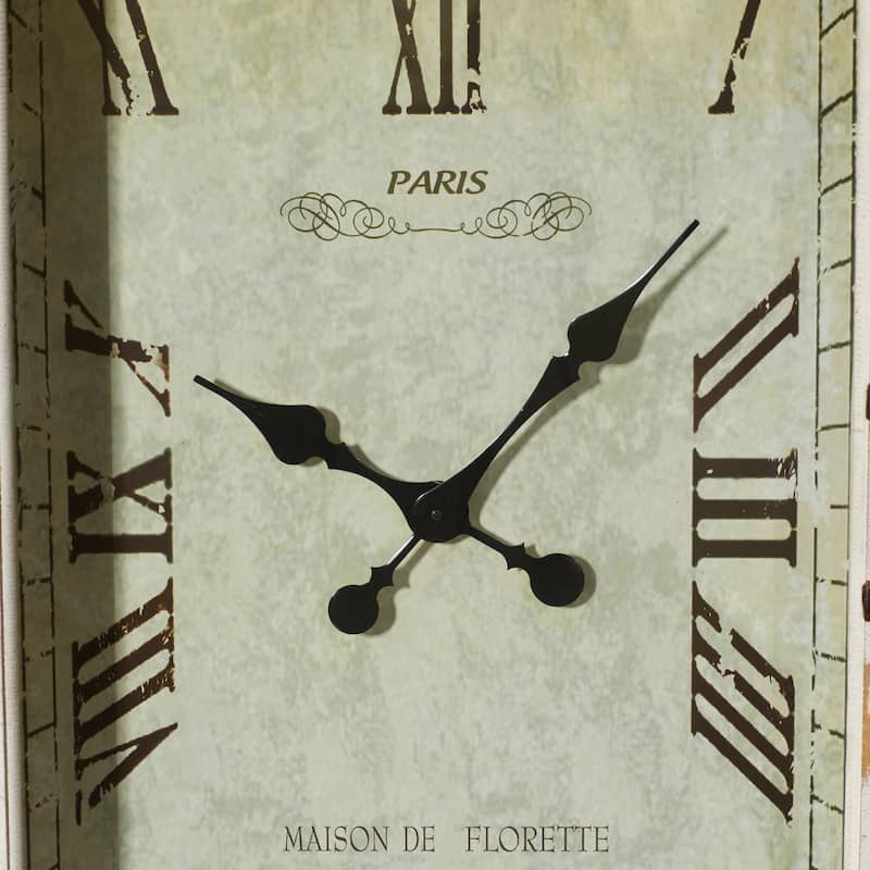Wooden Pocket Watch Style Wall Clock with Hinged Door - White - Roche River Decor