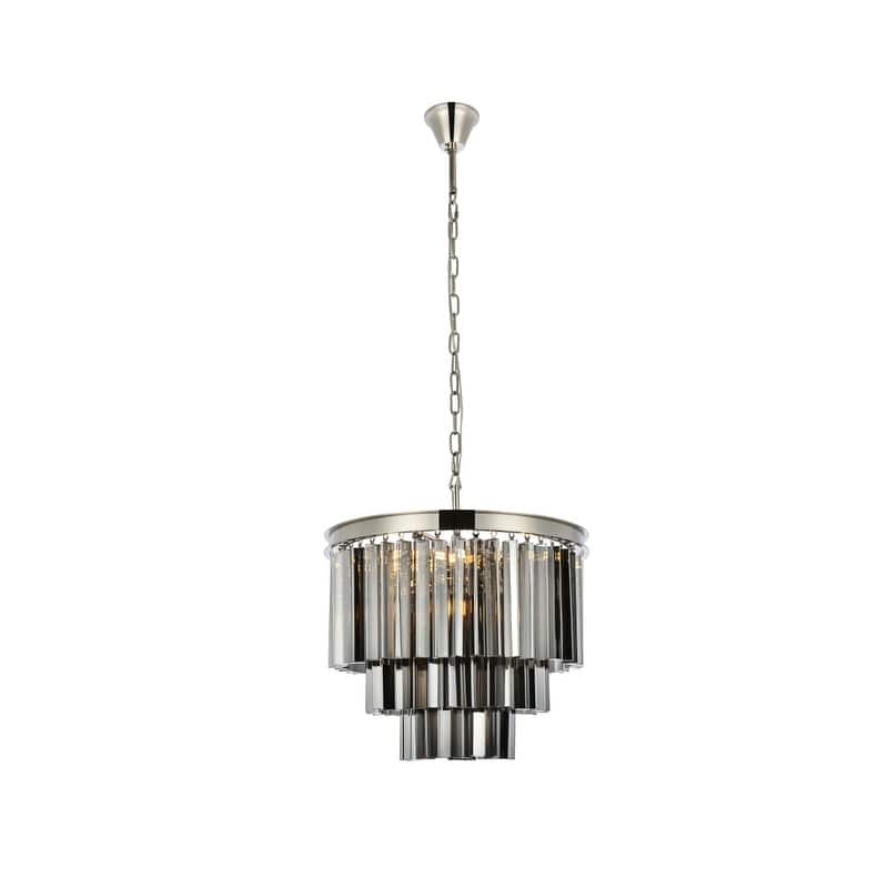 Royce Edge 9-Light Polished Nickel Chandelier