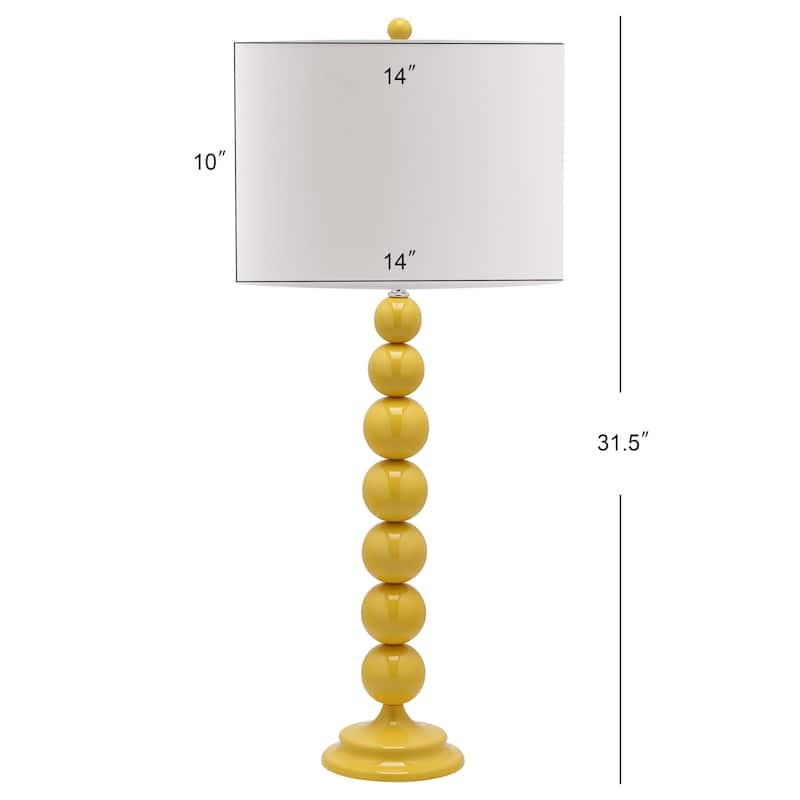 SAFAVIEH Lighting Mechelle 31-inch Stacked Ball White Table Lamp (Set of 2) - 14"x14"x31.5" - 14Wx14Dx32H - Yellow