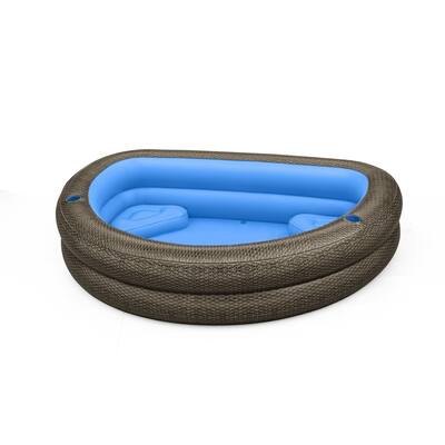 Wicker 7'7" x 70" x 21" Soft Sided Inflatable Family Kiddie Pool