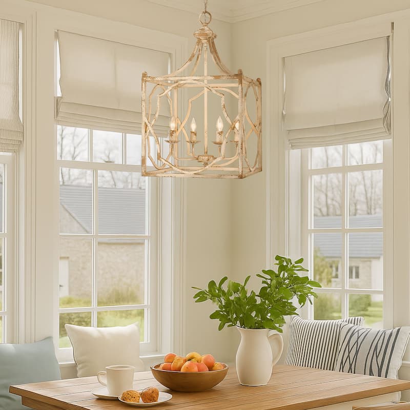 Wry Lighting Laurent 4-light Pendant in Antique Ivory