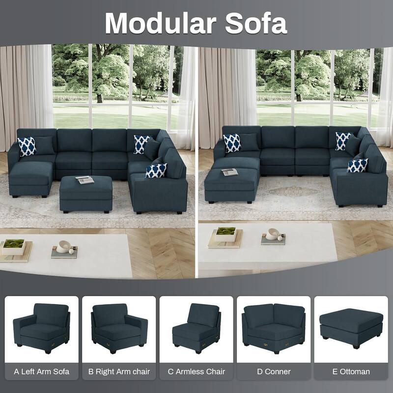 8PCS Modular Flexible Combination Sectional