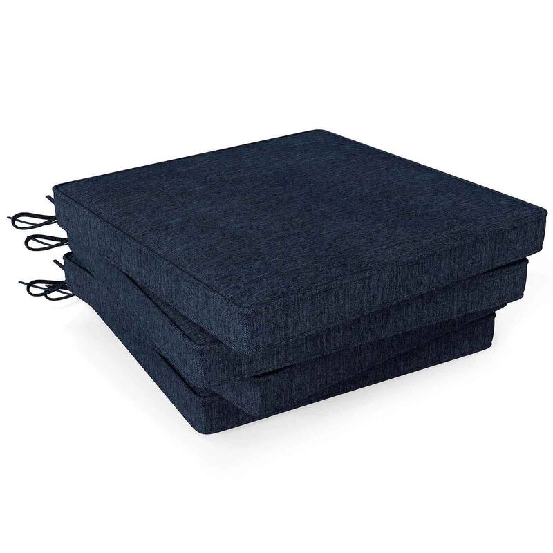 Set of 2/4/6 Patio Cushions Outdoor Square Chair Seat Cushion - Blue - 4 pcs