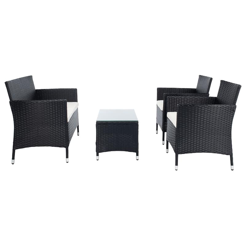 SAFAVIEH Outdoor Tamya 4-Piece Patio Conversation Set - 41W x 31D x 23H