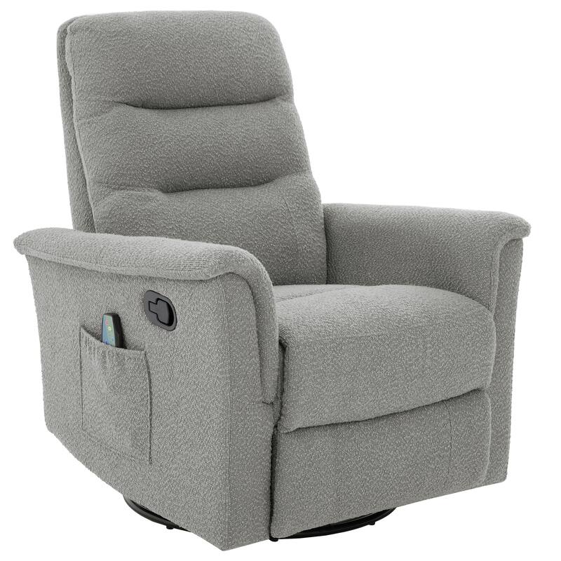 Manual Recliner Chair Rocking and Swivel Recliner Massage Recliner with 8-Point Massage Function and Adjustable Backrest