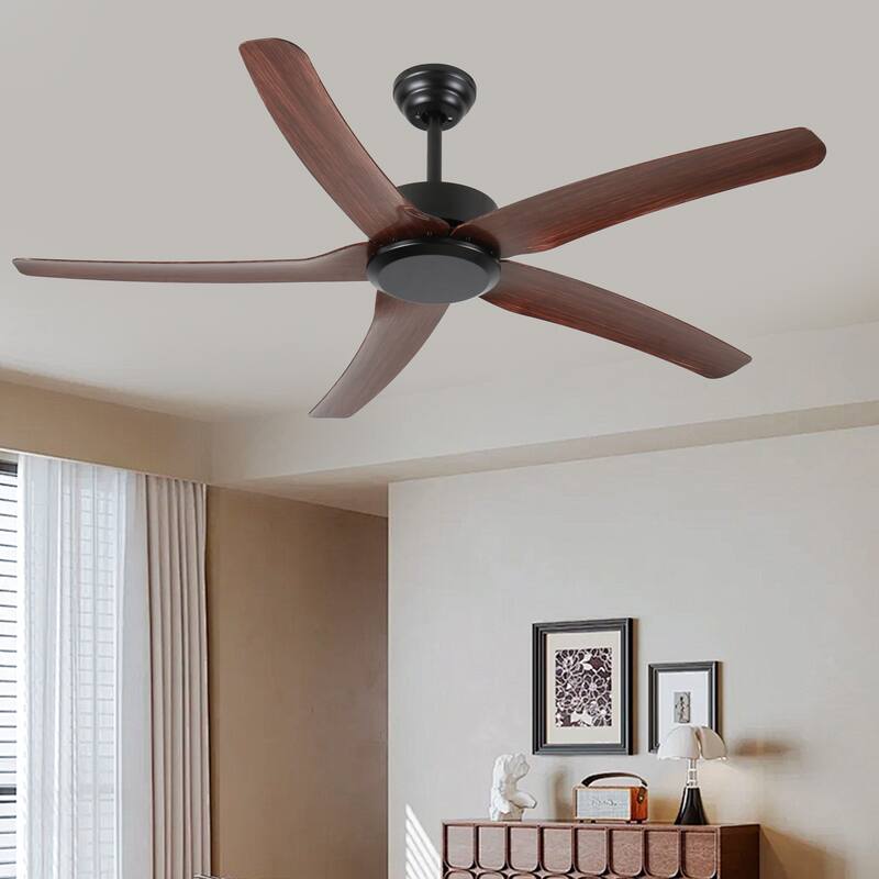 52" Ceiling Fan NO light, 5 Reversible ABS Blades, with 6 Speeds Reversible DC Motor,Low Profile Ceiling Fan with no light