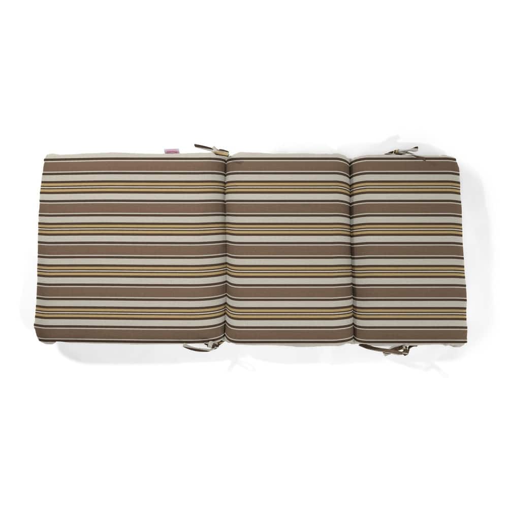Sunbrella Stripe Sunbrella Fabric 1 Piece Indoor/Outdoor Two Ply High Back/Recliner Cushion, 22"W x 46"L - 22"W x 46"L