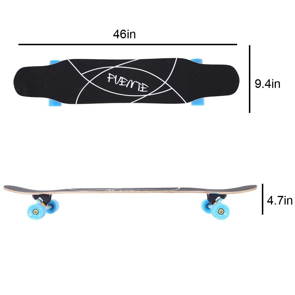 Longboard Skateboard 31inch Pro Drop Through Complete Maple Cruiser Flash Wheel 