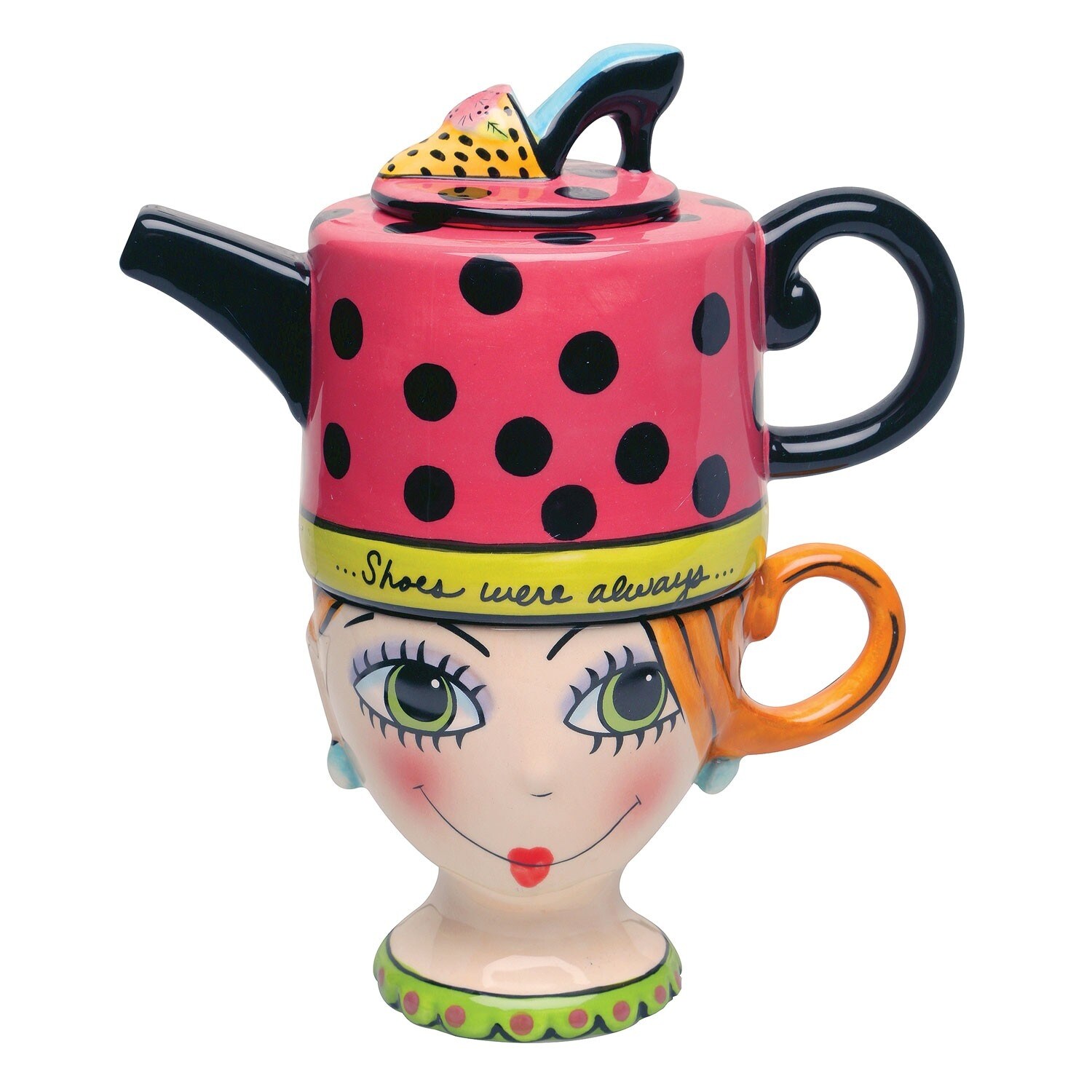 Shop Appletree Design Shoes On Her Mind Tea For One Set Decorative Ceramic Teapot And Cup 7 5 In Overstock 26042627