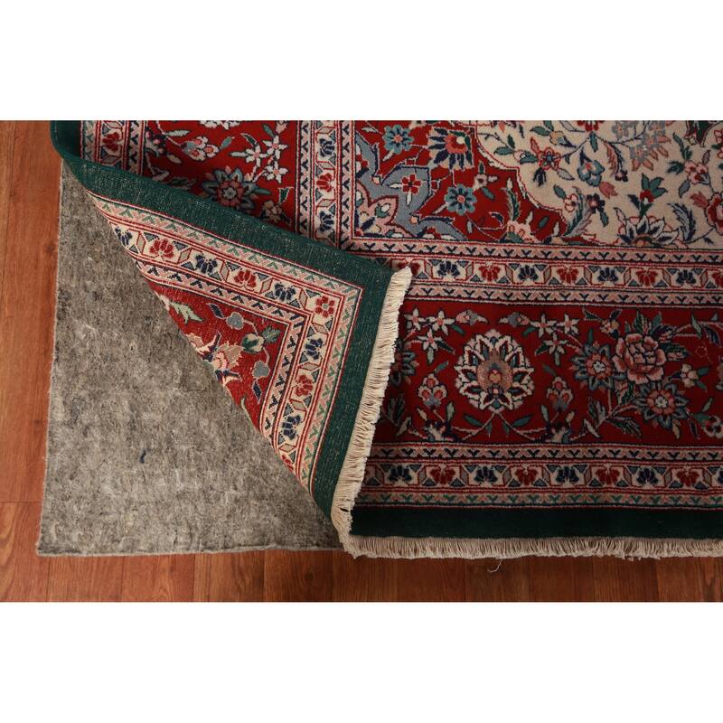 Vegetable Dye Green Aubusson Chinese Rug Hand-Knotted Wool Carpet - 8'7"x 11'8"