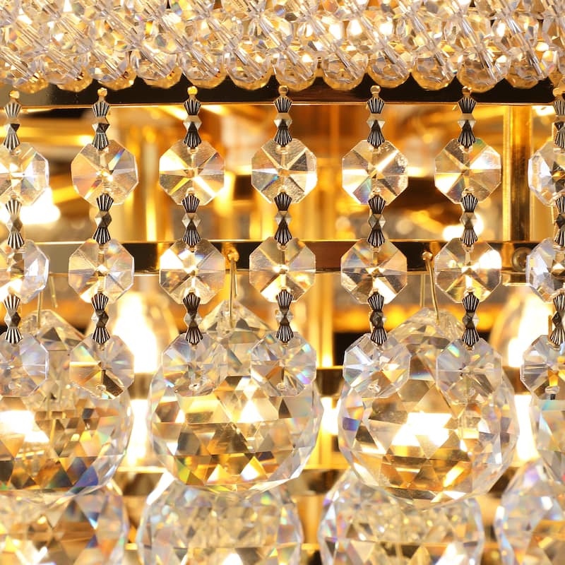 28-Inch Crystal Chandelier Lighting Modern Interior Luxury K9 Bedroom Crystal Chandelier Ceiling Light