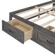preview thumbnail 15 of 52, Platform Bed with 6 Storage Drawers, Wooden Bedframe, Full/Queen Size