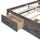 preview thumbnail 7 of 7, Sleek Design Queen Size Platform Bed with 6 Storage Drawers, Wooden Bed Without Headboard, Antique Gray