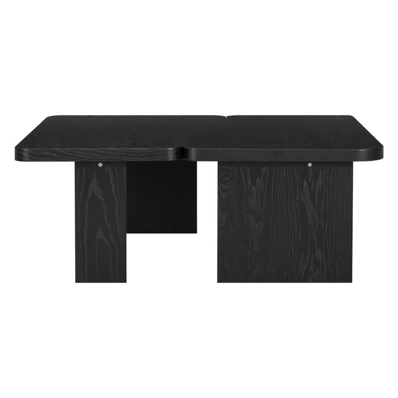 Roomfitters Minimalist Coffee Table Set, Rectangular Center Table with Two-Tone Design