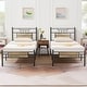 preview thumbnail 1 of 19, VECELO Industrial Kids Bed Frame with Wood Headboard,Twin Size Bed Set of 2 Slate