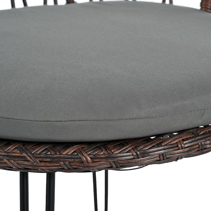 Outdoor Leisure Set,2 Rattan Single Chairs With A Glass Round Table,Perfectly Suited For Patios,Balconies,And Courtyards