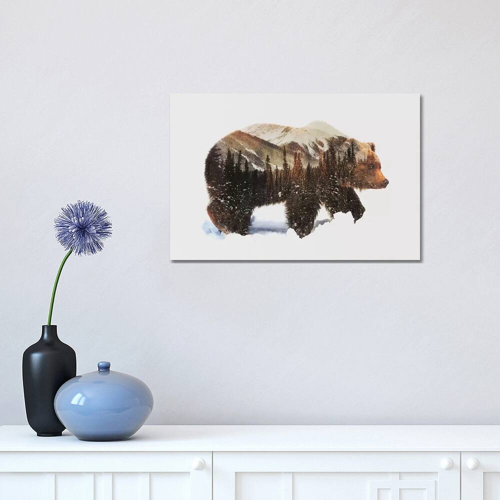 iCanvas "Arctic Grizzly Bear" by Andreas Lie Canvas Print