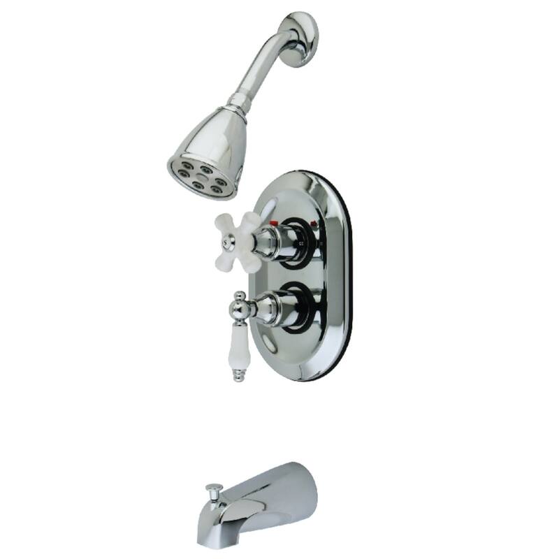 Kingston Brass Tub and Shower Trim Package with 1.8 GPM Multi Function - Polished Chrome