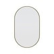 preview thumbnail 6 of 18, Glass Warehouse 36 in. H x 22 in. W Pill Shape Stainless Steel Framed Mirror Satin Brass