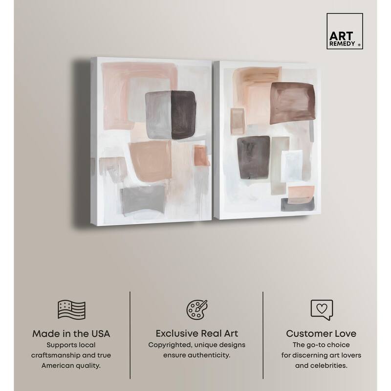 Soft Shapes Set Canvas Set of 2 by Art Remedy, Gallery Wrapped