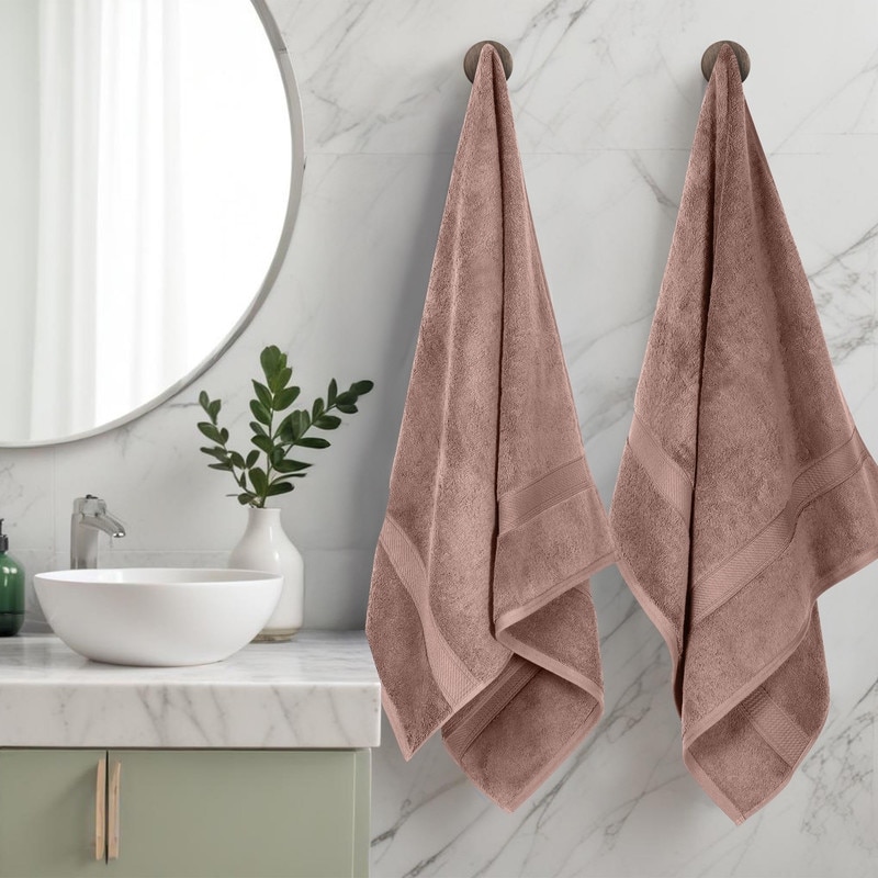 Superior Egyptian Cotton Pile Heavyweight Bath Towel Set of 2