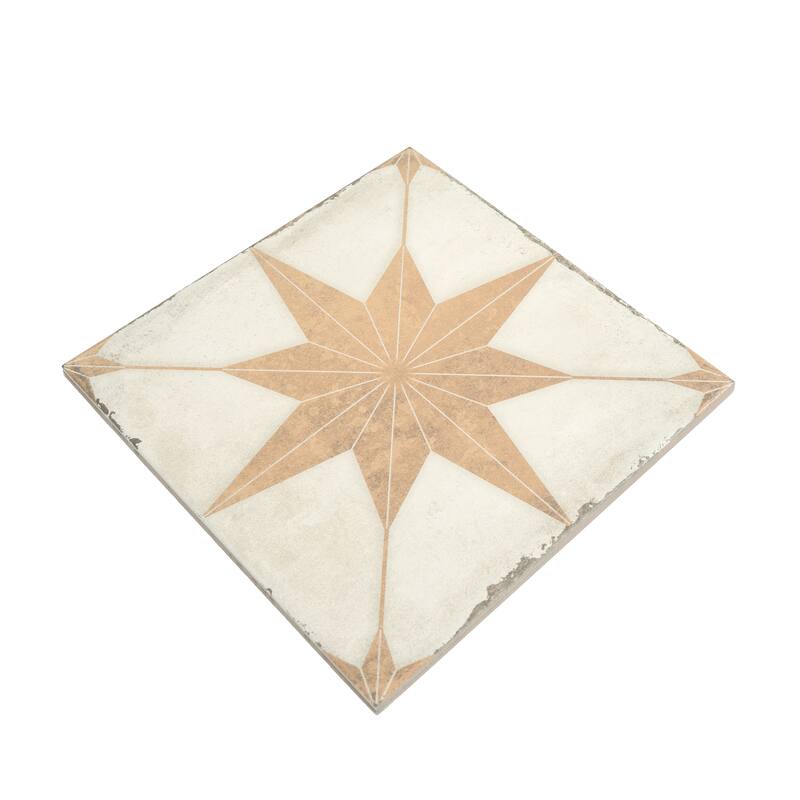Faenza 8x8 White Terracotta Porcelain Square Motif Wall and Floor Tile (6.46 sq ft/case) - 15 Pack