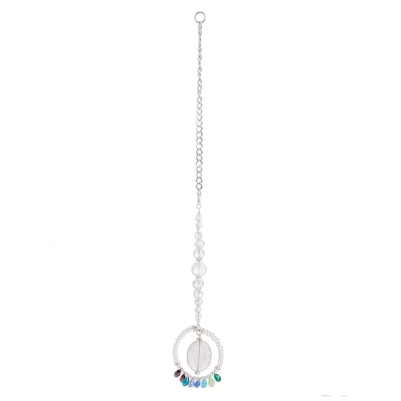 Novica Handmade Mystic Peace Ring Crystal And Glass Beaded Suncatcher