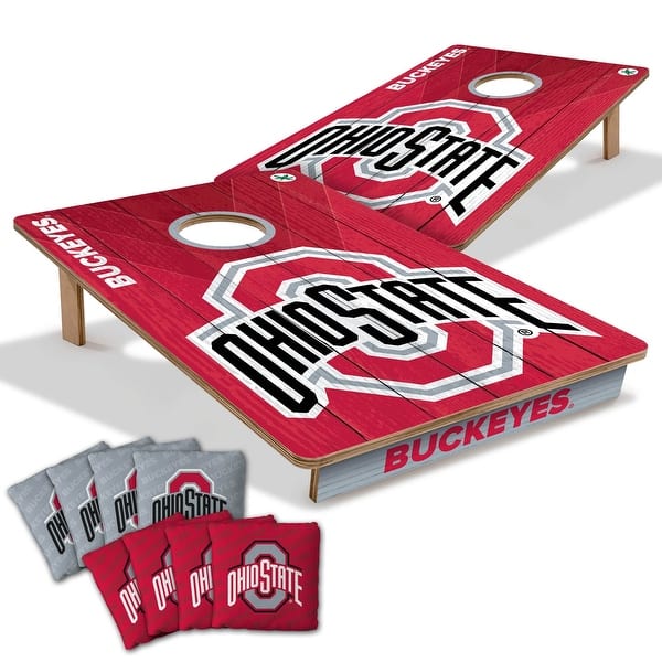 slide 2 of 7, Ohio State Buckeyes NCAA Tailgate Cornhole Board Set Include Carrying Case