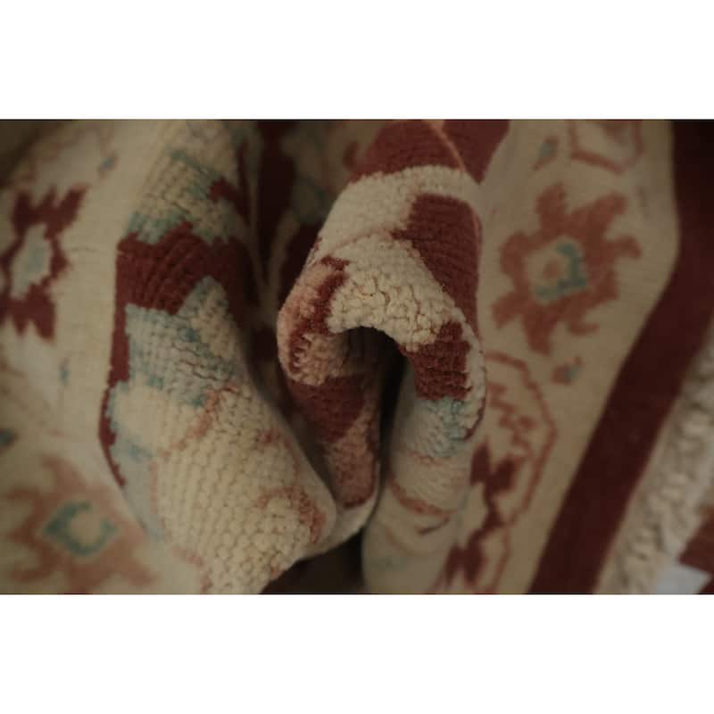 Hand Knotted Oriental 100% Wool Carpet Traditional All-Over Oranges & Rust Ziegler Area Rug - 4' 0'' X 2' 0''