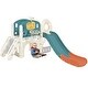 preview thumbnail 16 of 34, Kids Slide Playset Structure, Castle Climbing Crawling Playhouse w/ Slide, Arch Tunnel, Ring Toss & Basketball Hoop for Toddlers